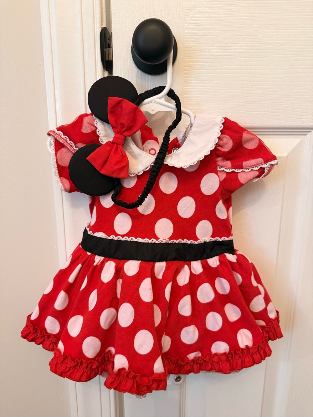 Disney Red and White Polka Dot Minnie-Inspired Costume with Headband